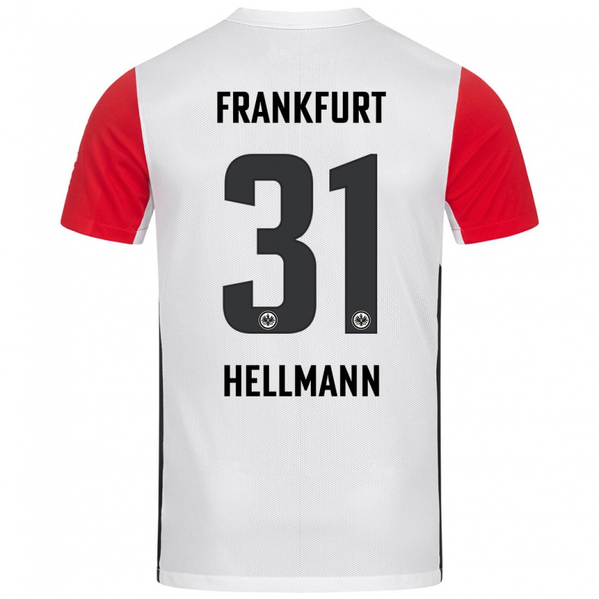 Kandiny Bambino Maglia Melvin Hellmann #31 Bianco Rosso Kit Gara Home 2024/25 Maglietta