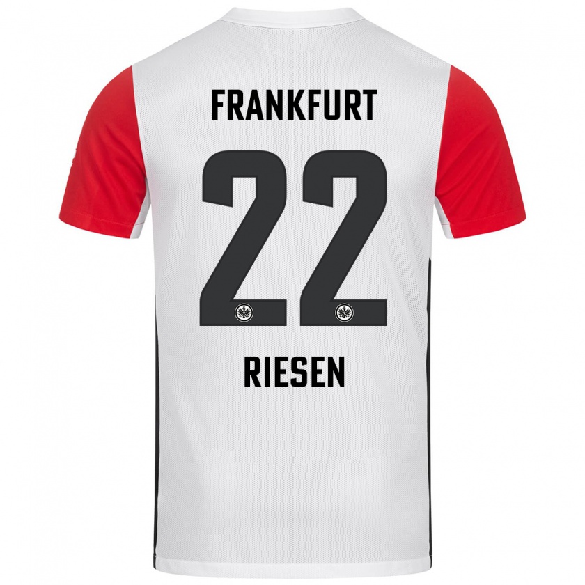 Kandiny Niño Camiseta Nadine Riesen #22 Blanco Rojo 1ª Equipación 2024/25 La Camisa México