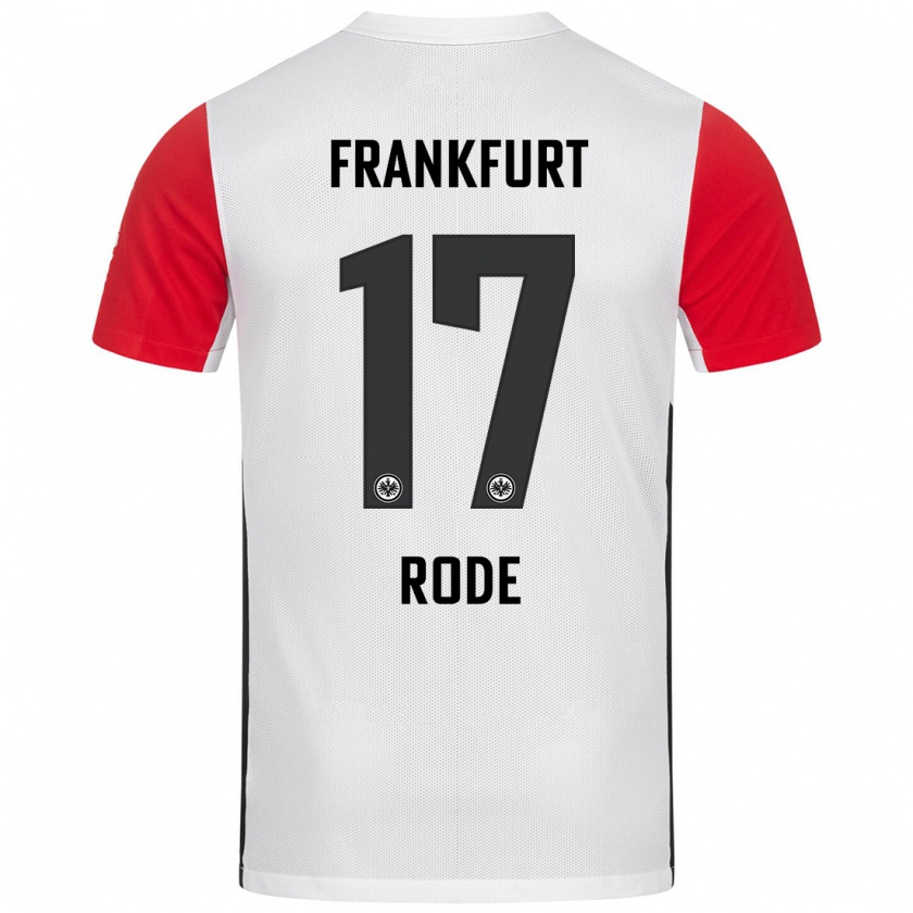 Kandiny Bambino Maglia Sebastian Rode #17 Bianco Rosso Kit Gara Home 2024/25 Maglietta