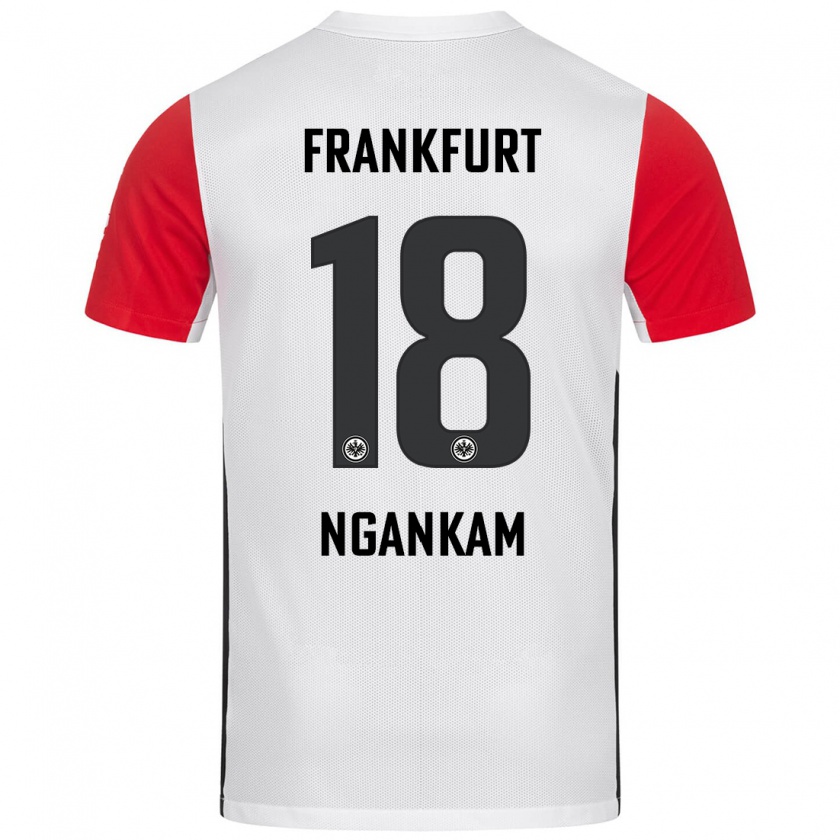 Kandiny Kinderen Jessic Ngankam #18 Wit Rood Thuisshirt Thuistenue 2024/25 T-Shirt