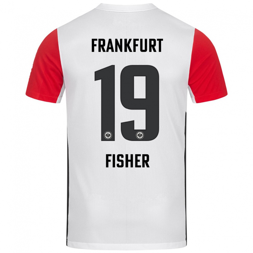 Kandiny Niño Camiseta Ben-Luca Fisher #19 Blanco Rojo 1ª Equipación 2024/25 La Camisa México