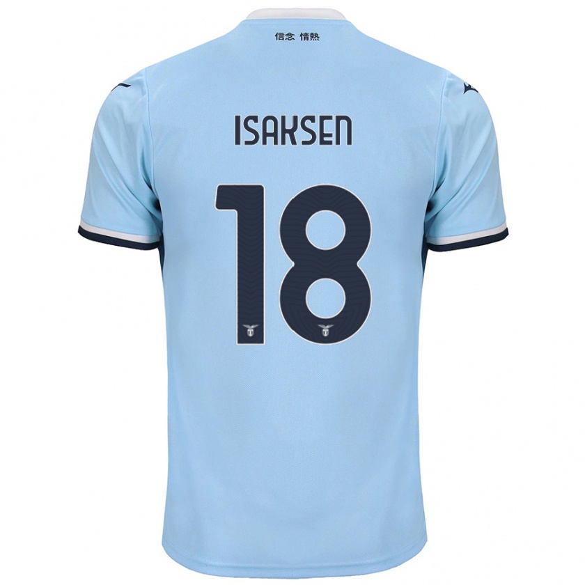 Kandiny Kinderen Gustav Isaksen #18 Blauw Thuisshirt Thuistenue 2024/25 T-Shirt