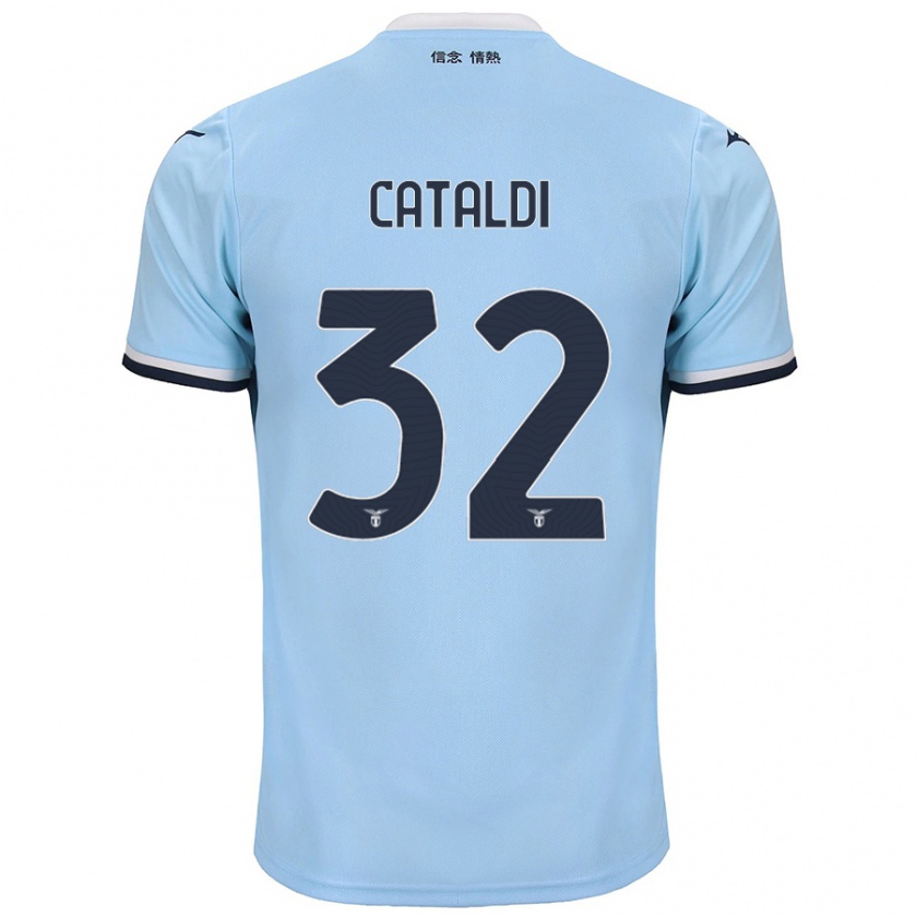 Kandiny Kinderen Danilo Cataldi #32 Blauw Thuisshirt Thuistenue 2024/25 T-Shirt