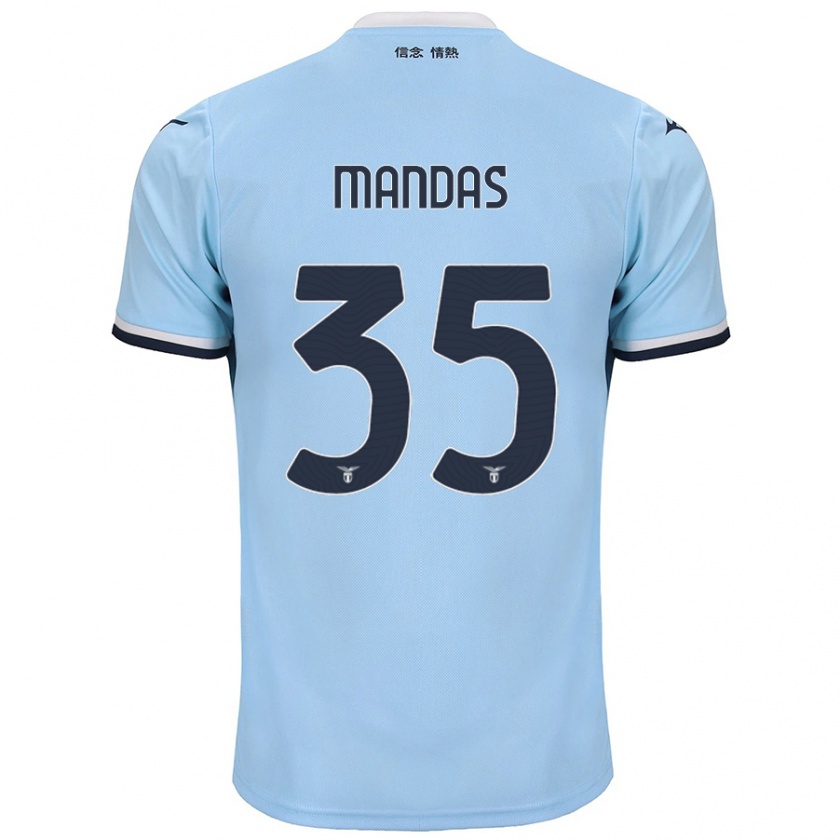 Kandiny Bambino Maglia Christos Mandas #35 Blu Kit Gara Home 2024/25 Maglietta