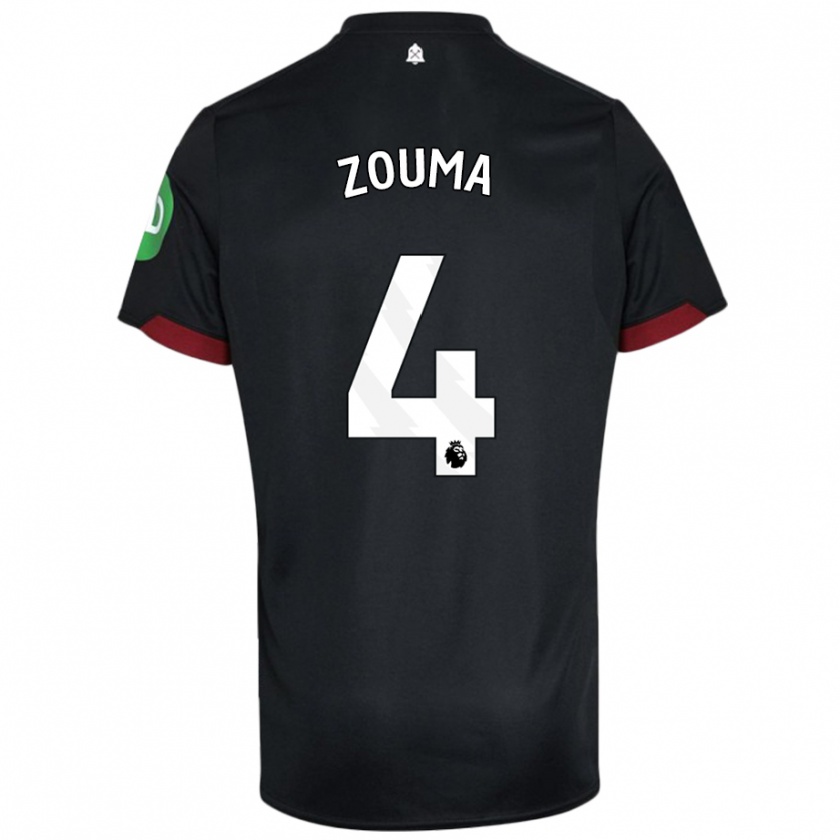 Kandiny Kinder Kurt Zouma #4 Schwarz Weiß Auswärtstrikot Trikot 2024/25 T-Shirt Österreich