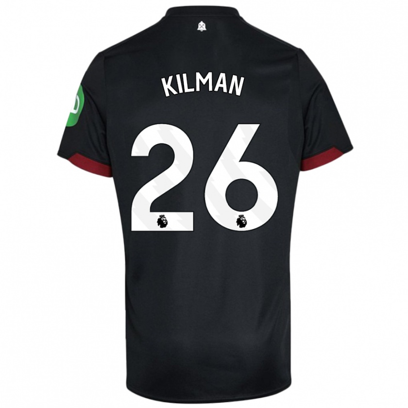 Kandiny Kinder Max Kilman #26 Schwarz Weiß Auswärtstrikot Trikot 2024/25 T-Shirt Österreich