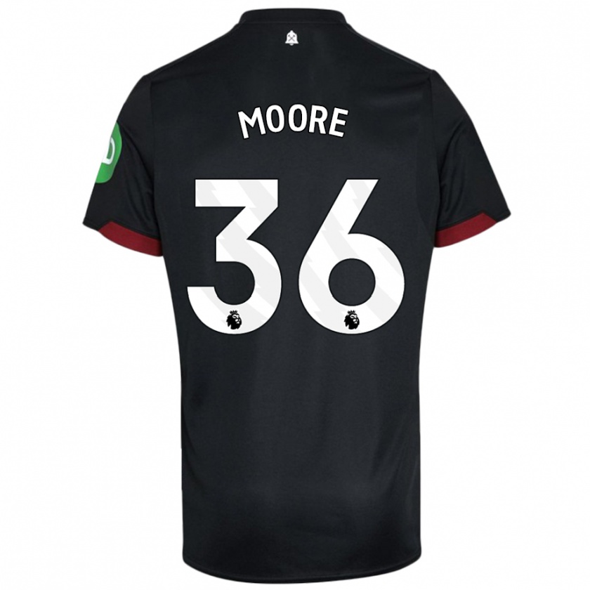 Kandiny Kinder Sean Moore #36 Schwarz Weiß Auswärtstrikot Trikot 2024/25 T-Shirt Österreich