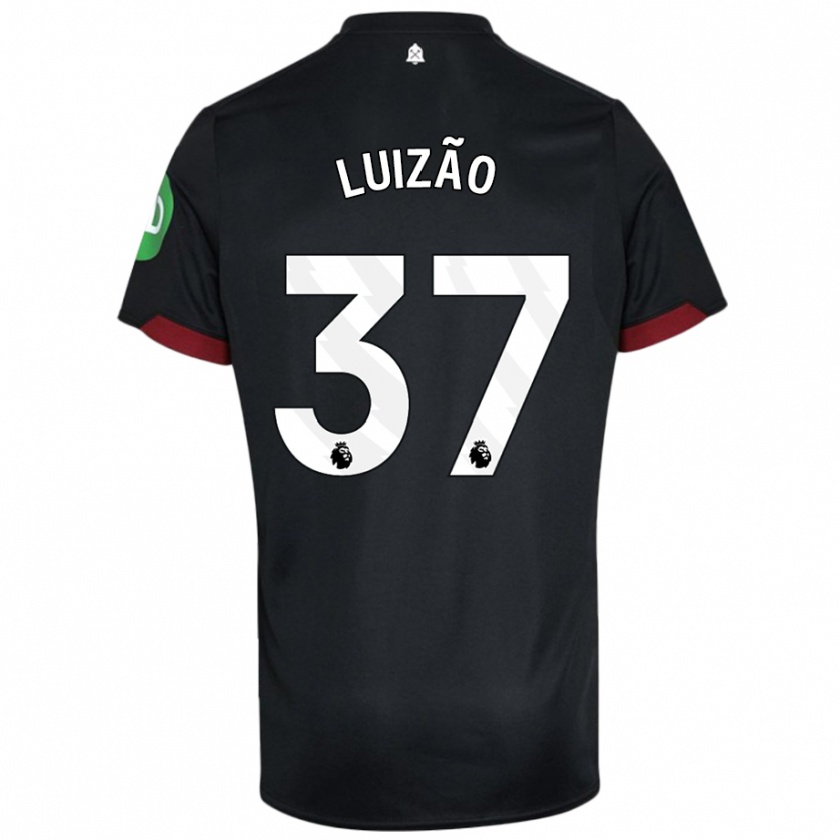 Kandiny Bambino Maglia Luizão #37 Nero Bianco Kit Gara Away 2024/25 Maglietta