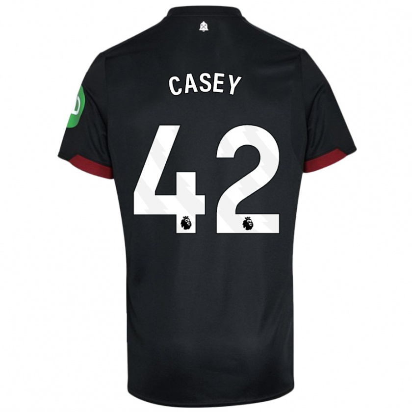 Kandiny Bambino Maglia Kaelan Casey #42 Nero Bianco Kit Gara Away 2024/25 Maglietta