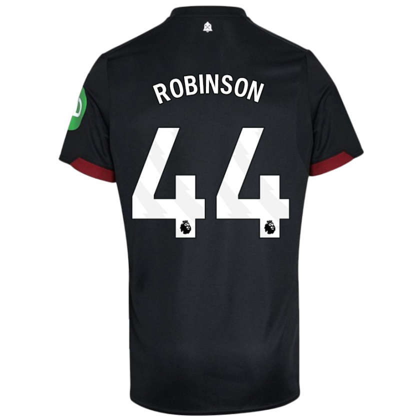 Kandiny Niño Camiseta Junior Robinson #44 Negro Blanco 2ª Equipación 2024/25 La Camisa