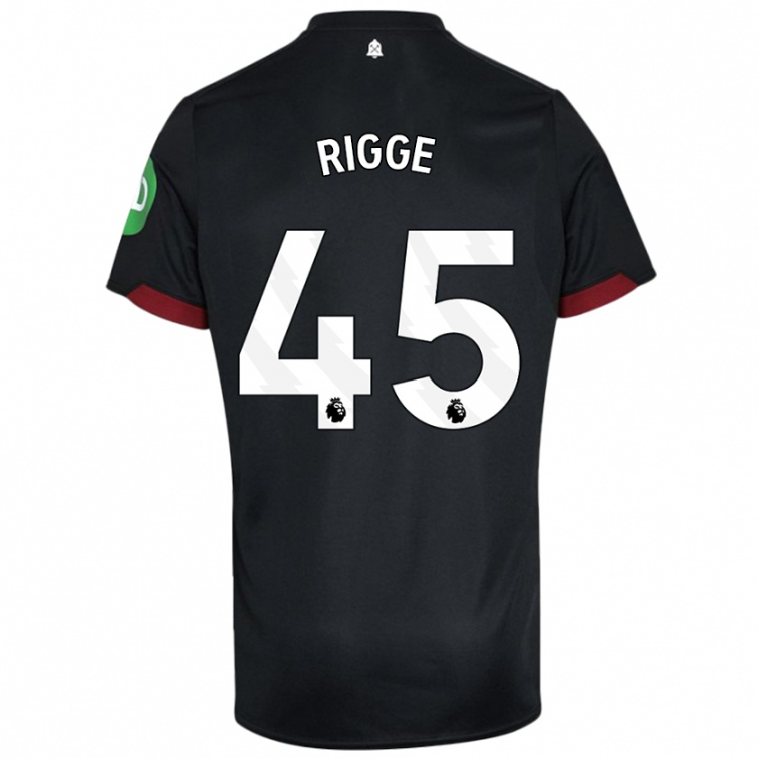 Kandiny Kinder Daniel Rigge #45 Schwarz Weiß Auswärtstrikot Trikot 2024/25 T-Shirt Österreich