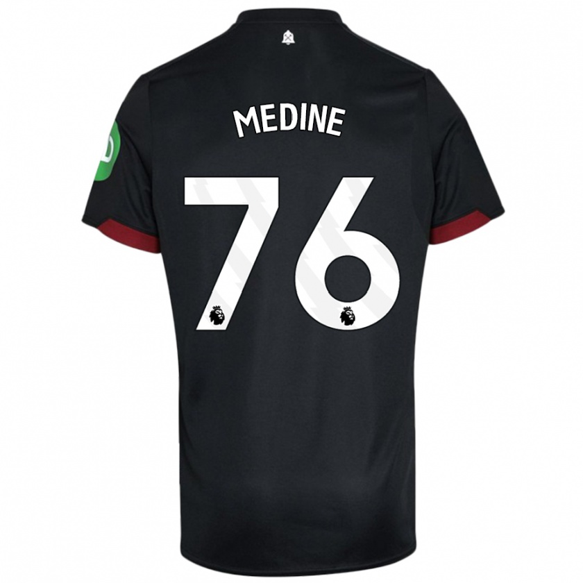 Kandiny Bambino Maglia Jethro Medine #76 Nero Bianco Kit Gara Away 2024/25 Maglietta