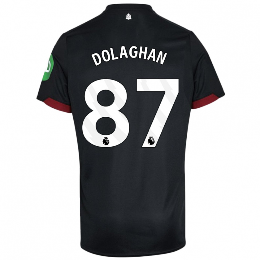 Kandiny Bambino Maglia Brad Dolaghan #87 Nero Bianco Kit Gara Away 2024/25 Maglietta