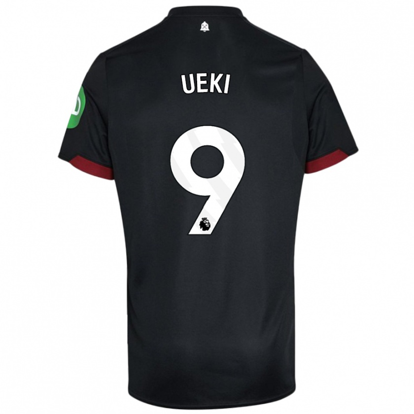 Kandiny Bambino Maglia Riko Ueki #9 Nero Bianco Kit Gara Away 2024/25 Maglietta