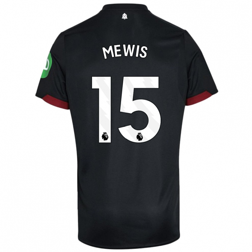 Kandiny Niño Camiseta Kristie Mewis #15 Negro Blanco 2ª Equipación 2024/25 La Camisa