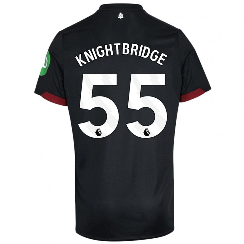 Kandiny Niño Camiseta Jacob Knightbridge #55 Negro Blanco 2ª Equipación 2024/25 La Camisa