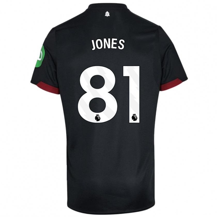 Kandiny Niño Camiseta Liam Jones #81 Negro Blanco 2ª Equipación 2024/25 La Camisa