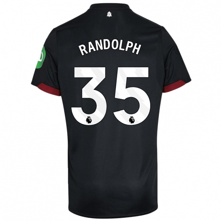 Kandiny Bambino Maglia Darren Randolph #35 Nero Bianco Kit Gara Away 2024/25 Maglietta