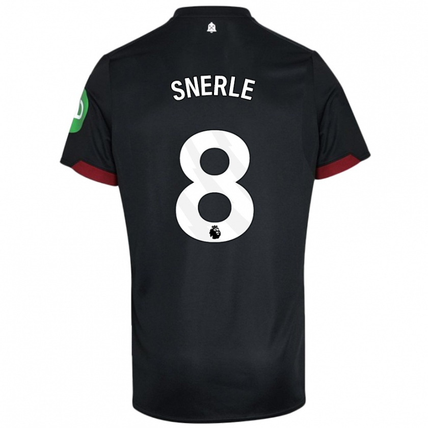 Kandiny Bambino Maglia Emma Snerle #8 Nero Bianco Kit Gara Away 2024/25 Maglietta