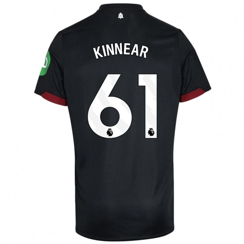 Kandiny Bambino Maglia Brian Kinnear #61 Nero Bianco Kit Gara Away 2024/25 Maglietta