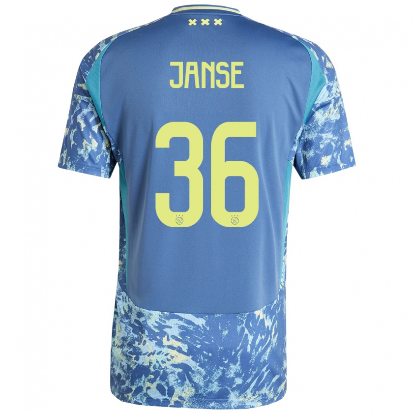 Kandiny Kinderen Dies Janse #36 Grijs Blauw Geel Uitshirt Uittenue 2024/25 T-Shirt