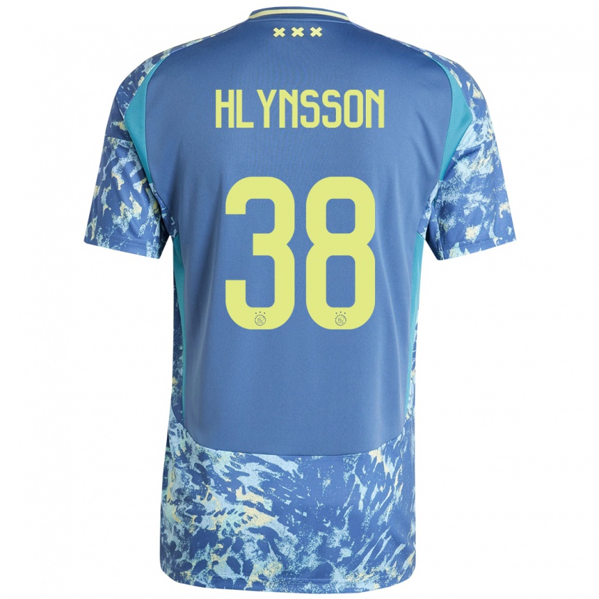 Kandiny Kinderen Kristian Hlynsson #38 Grijs Blauw Geel Uitshirt Uittenue 2024/25 T-Shirt België