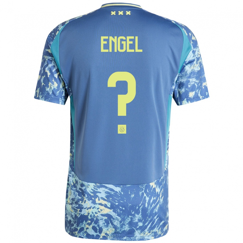 Kandiny Bambino Maglia Mark Engel #0 Grigio Blu Giallo Kit Gara Away 2024/25 Maglietta