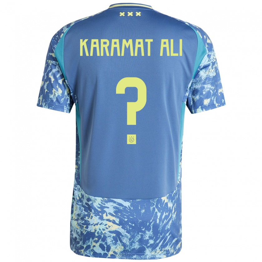 Kandiny Kinder Yaïr Karamat Ali #0 Grau Blau Gelb Auswärtstrikot Trikot 2024/25 T-Shirt Österreich