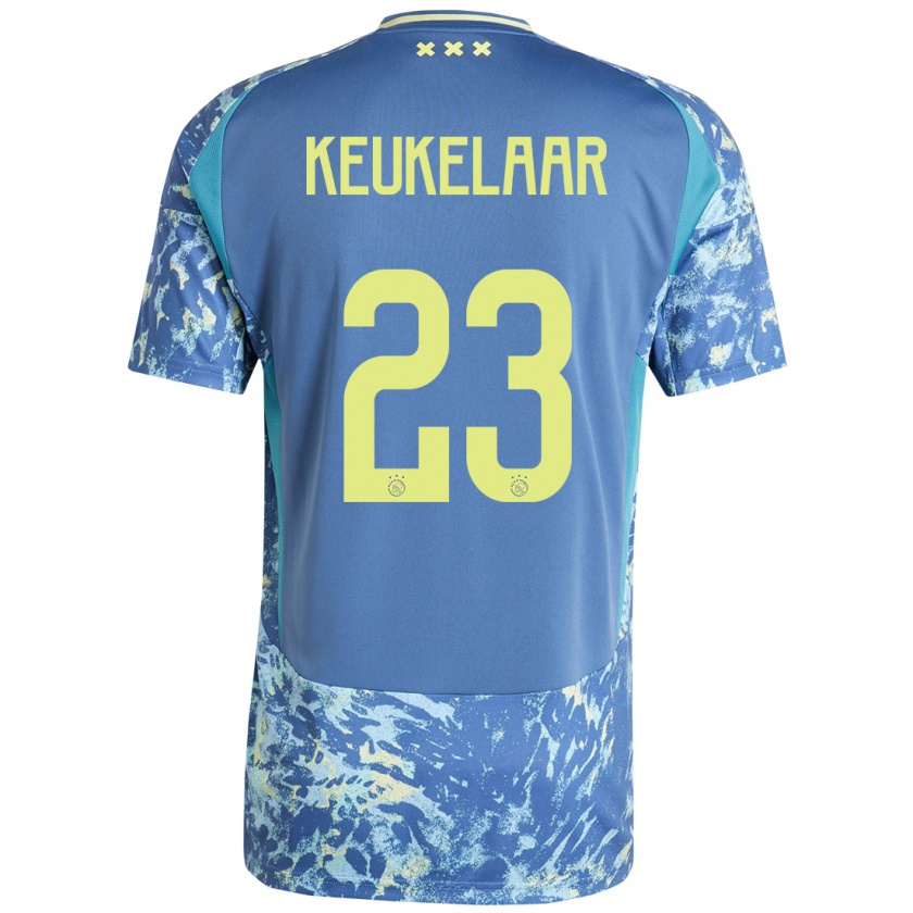 Kandiny Kinderen Lotte Keukelaar #23 Grijs Blauw Geel Uitshirt Uittenue 2024/25 T-Shirt