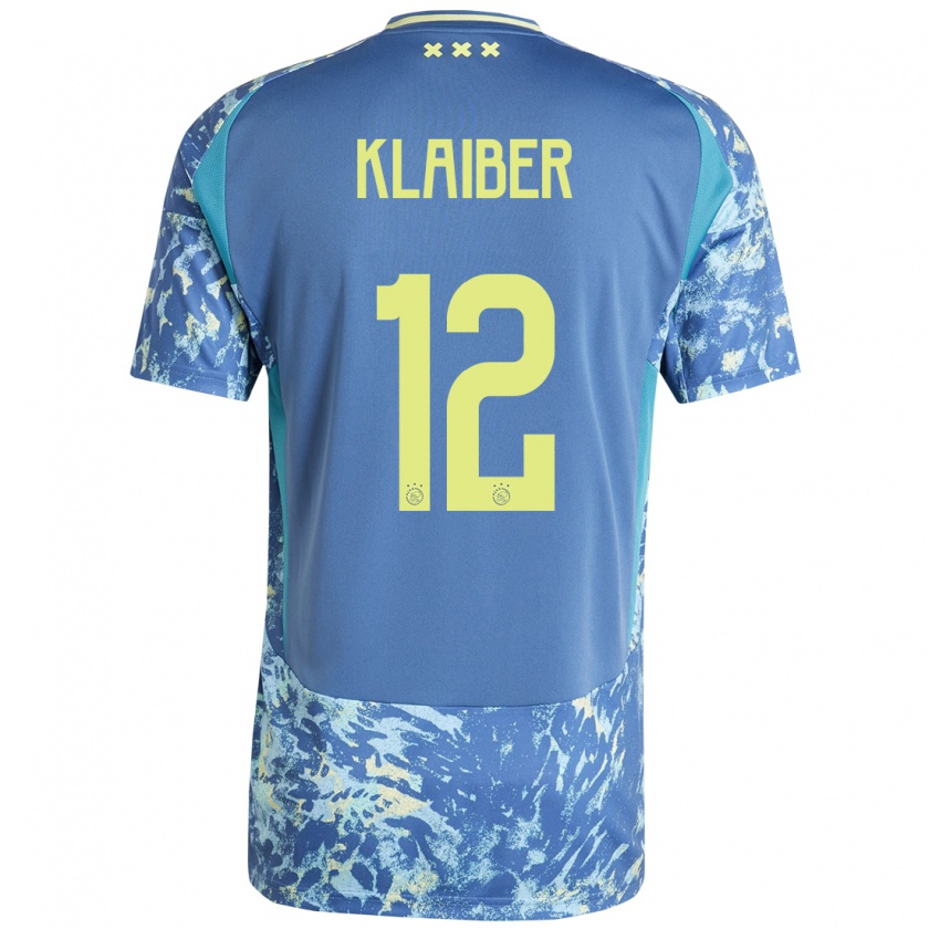 Kandiny Bambino Maglia Sean Klaiber #12 Grigio Blu Giallo Kit Gara Away 2024/25 Maglietta