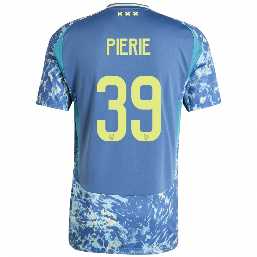 Kandiny Bambino Maglia Kik Pierie #39 Grigio Blu Giallo Kit Gara Away 2024/25 Maglietta