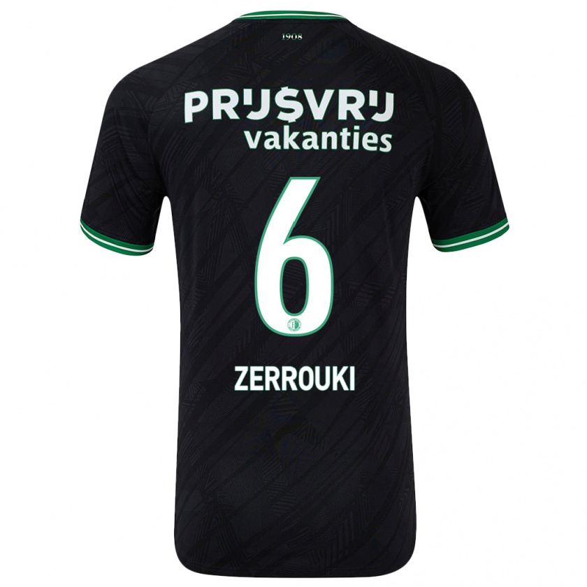 Kandiny Bambino Maglia Ramiz Zerrouki #6 Nero Verde Kit Gara Away 2024/25 Maglietta