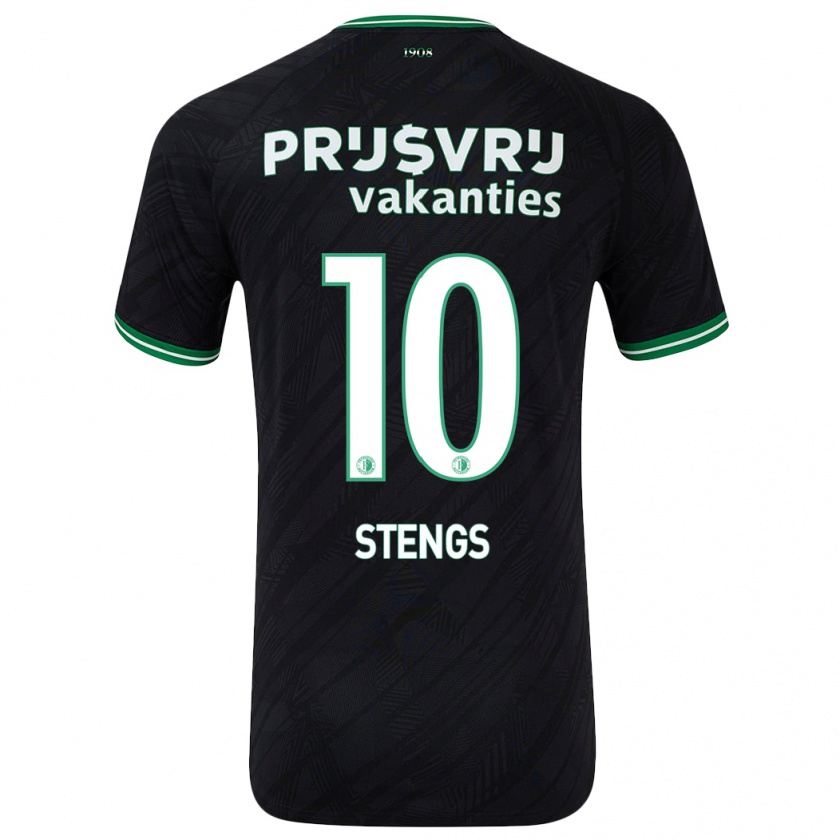 Kandiny Bambino Maglia Calvin Stengs #10 Nero Verde Kit Gara Away 2024/25 Maglietta