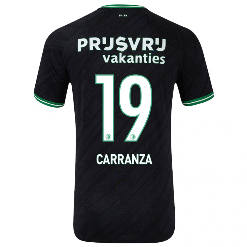 Kandiny Kinderen Julián Carranza #19 Zwart Groen Uitshirt Uittenue 2024/25 T-Shirt België