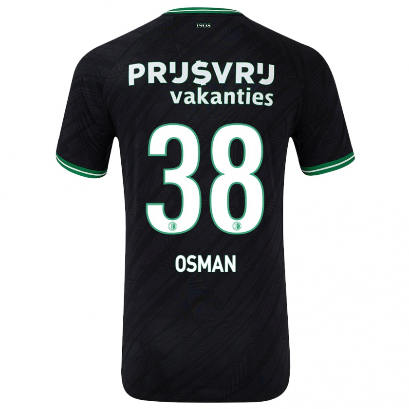 Kandiny Kinder Ibrahim Osman #38 Schwarz Grün Auswärtstrikot Trikot 2024/25 T-Shirt Österreich