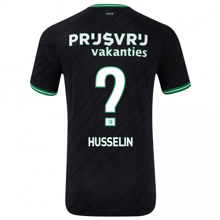 Kandiny Bambino Maglia Matéo Husselin #0 Nero Verde Kit Gara Away 2024/25 Maglietta