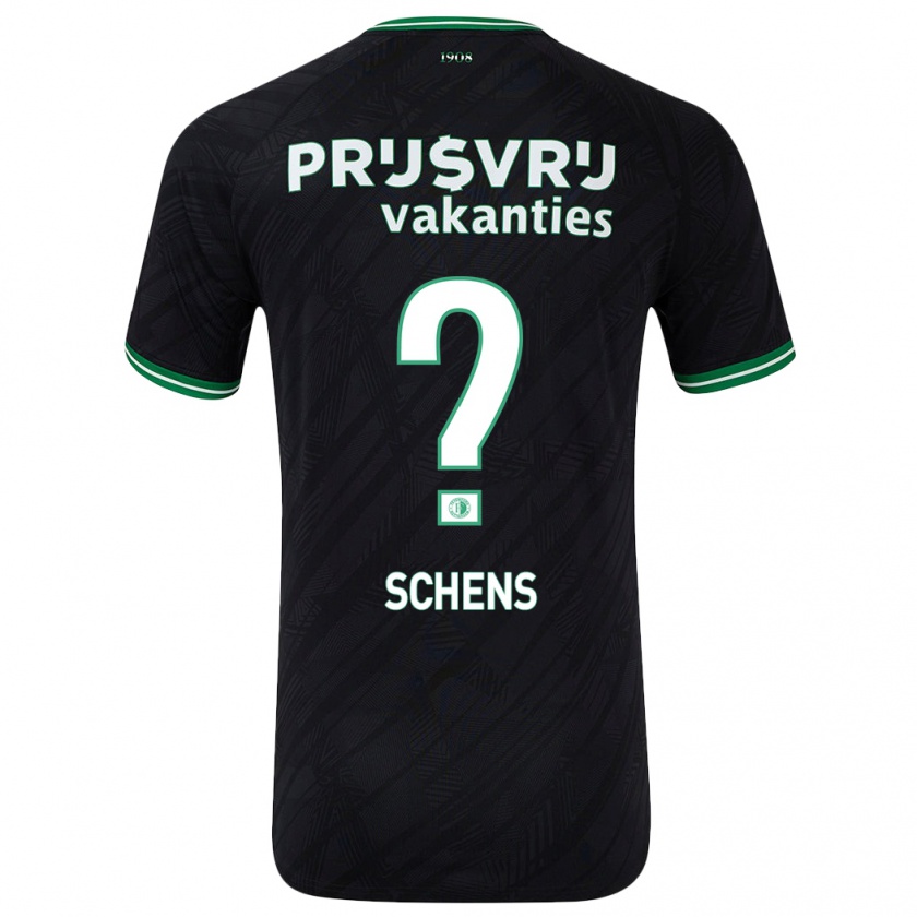 Kandiny Bambino Maglia Twan Schens #0 Nero Verde Kit Gara Away 2024/25 Maglietta