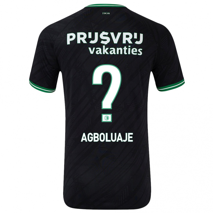 Kandiny Niño Camiseta Hakeem Agboluaje #0 Negro Verde 2ª Equipación 2024/25 La Camisa México