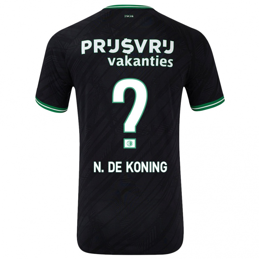 Kandiny Kinderen Nick De Koning #0 Zwart Groen Uitshirt Uittenue 2024/25 T-Shirt