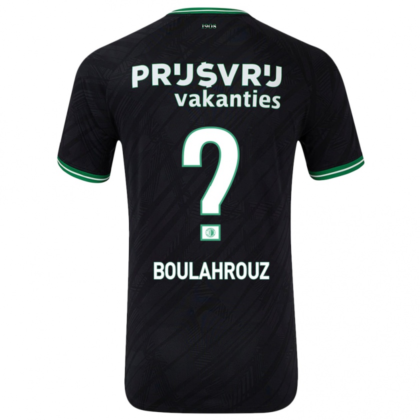 Kandiny Bambino Maglia Rayan Boulahrouz #0 Nero Verde Kit Gara Away 2024/25 Maglietta