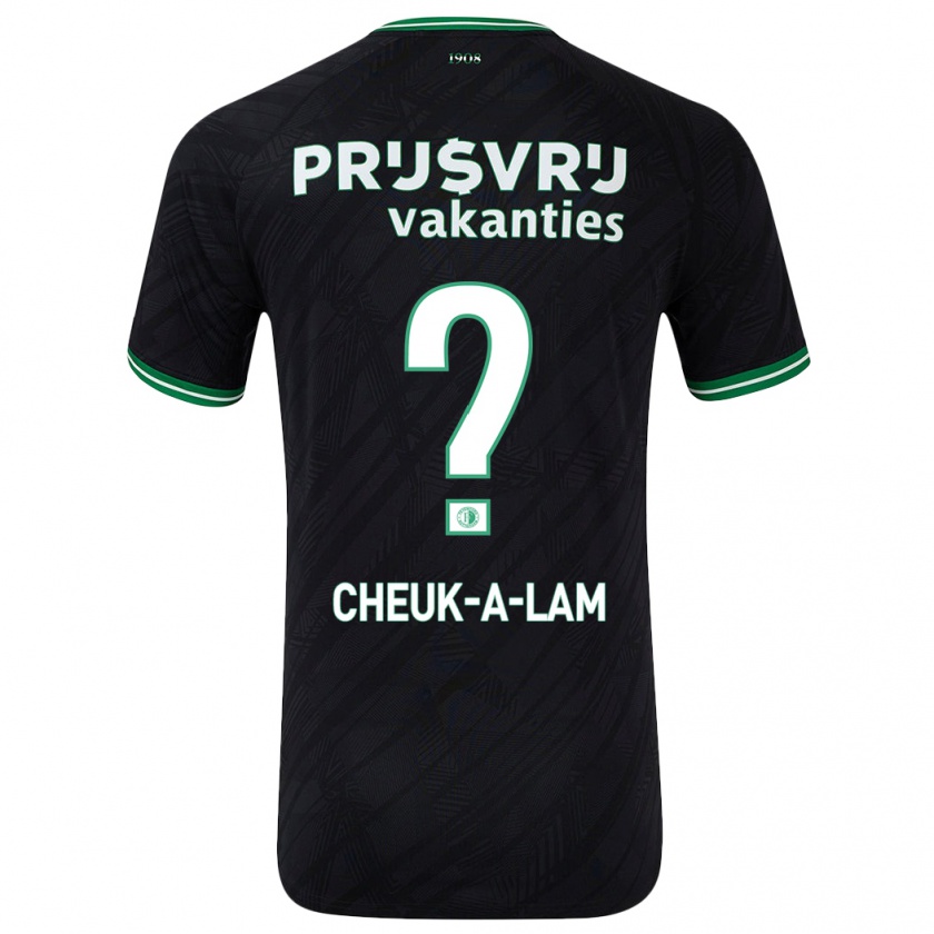 Kandiny Bambino Maglia Lee-Quincy Cheuk-A-Lam #0 Nero Verde Kit Gara Away 2024/25 Maglietta