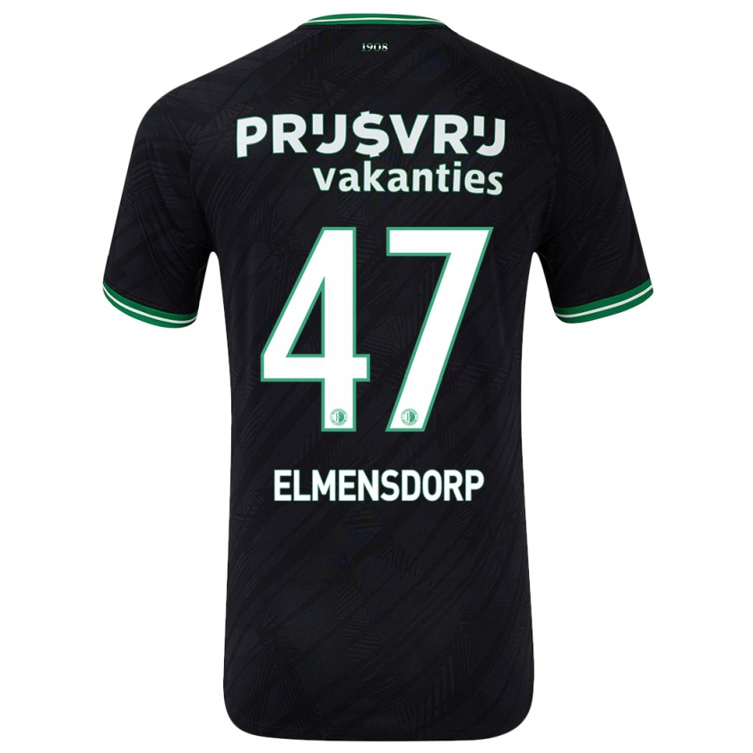 Kandiny Bambino Maglia Paris Elmensdorp #47 Nero Verde Kit Gara Away 2024/25 Maglietta