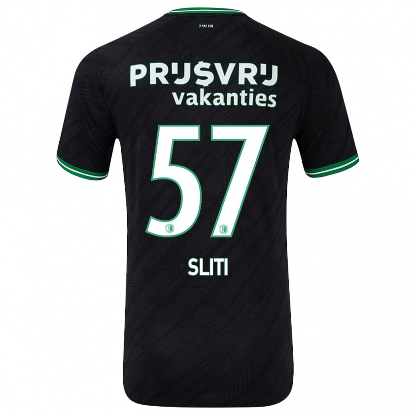 Kandiny Bambino Maglia Aymen Sliti #57 Nero Verde Kit Gara Away 2024/25 Maglietta