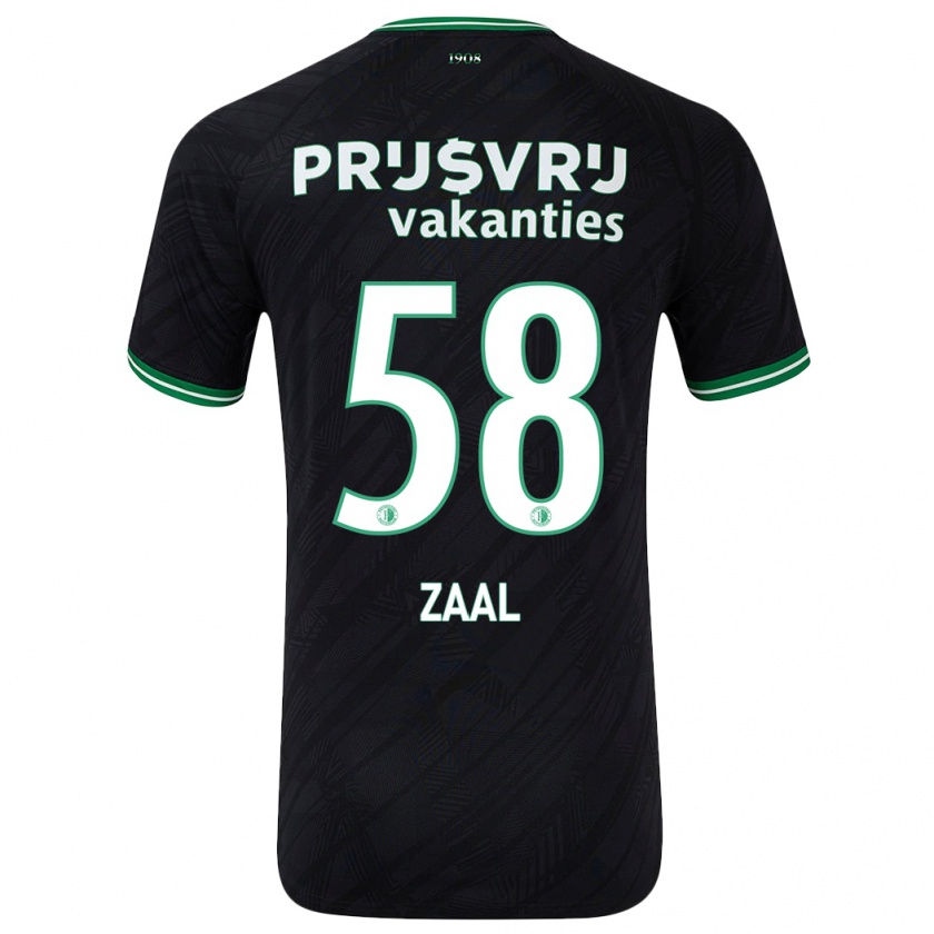 Kandiny Niño Camiseta Timo Zaal #58 Negro Verde 2ª Equipación 2024/25 La Camisa México