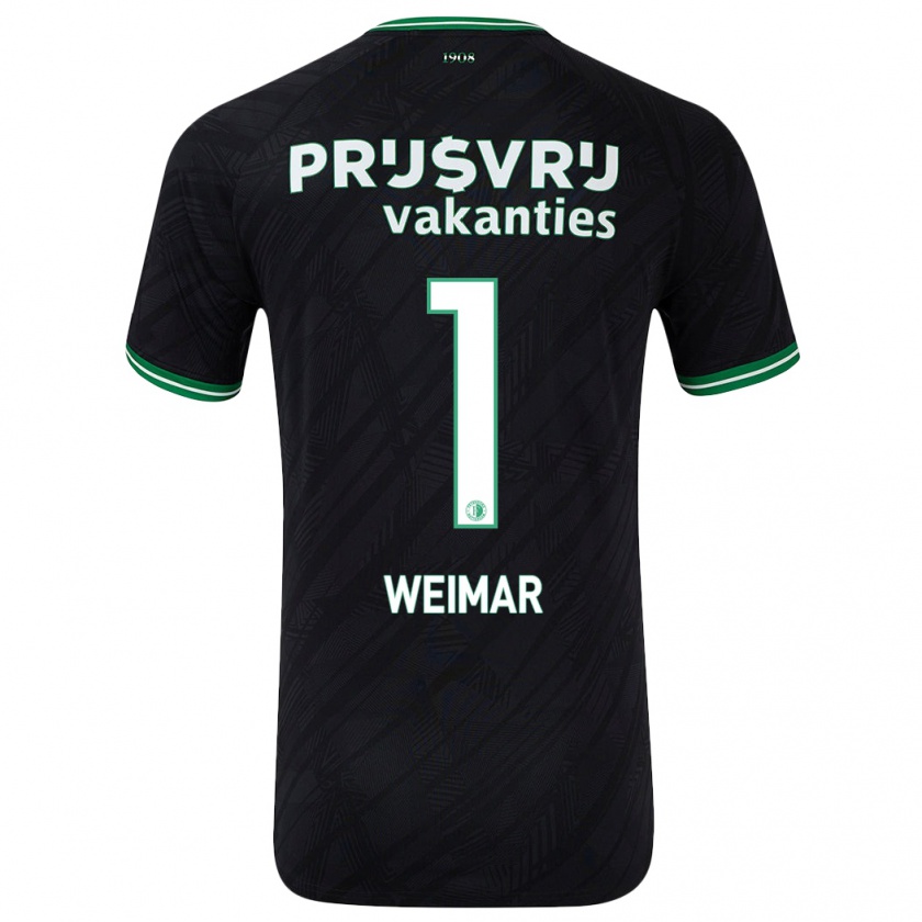 Kandiny Bambino Maglia Jacintha Weimar #1 Nero Verde Kit Gara Away 2024/25 Maglietta