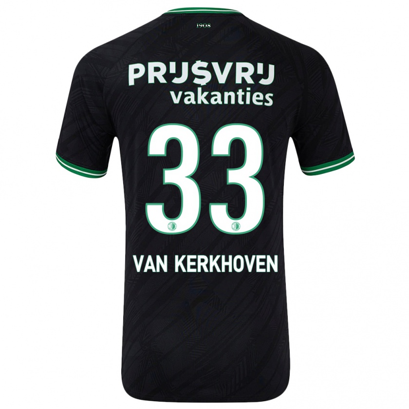 Kandiny Kinder Ella Van Kerkhoven #33 Schwarz Grün Auswärtstrikot Trikot 2024/25 T-Shirt Österreich