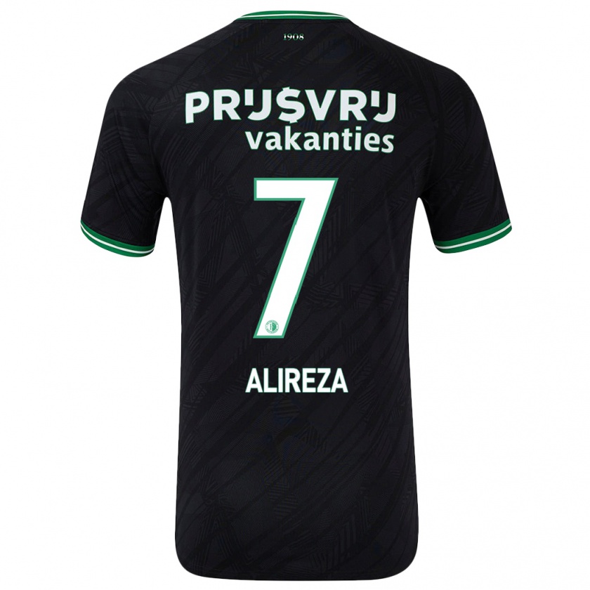 Kandiny Bambino Maglia Alireza Jahanbakhsh #7 Nero Verde Kit Gara Away 2024/25 Maglietta