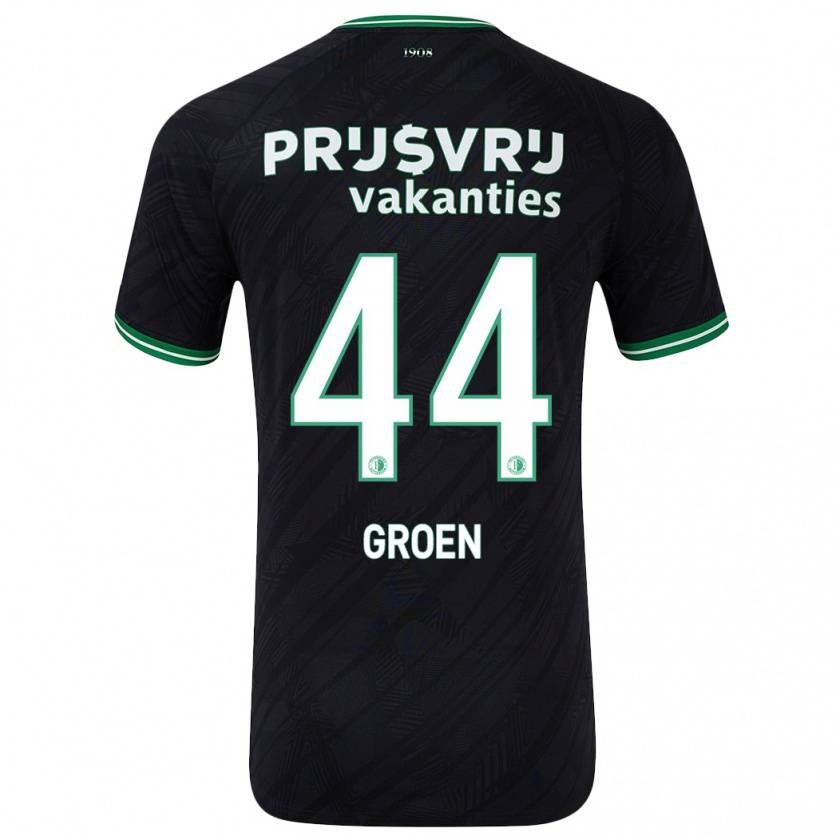 Kandiny Niño Camiseta Nesto Groen #44 Negro Verde 2ª Equipación 2024/25 La Camisa México