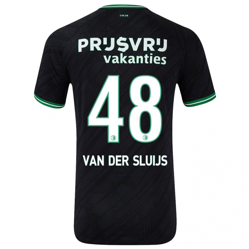 Kandiny Bambino Maglia Joep Van Der Sluijs #48 Nero Verde Kit Gara Away 2024/25 Maglietta