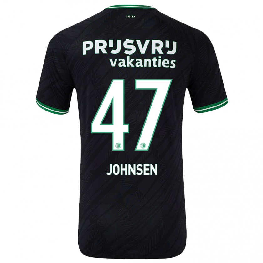 Kandiny Niño Camiseta Mikael Torset Johnsen #47 Negro Verde 2ª Equipación 2024/25 La Camisa